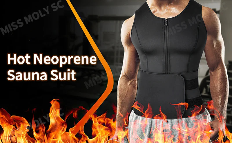 Modelador de corpo masculino, colete de sauna, cinto duplo, camisa de moletom, espartilho, top, modelador de abdômen, modelador de emagrecimento, queima de gordura, trajes de fitness